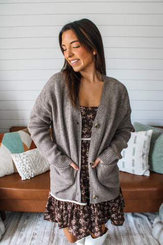 Crisp Air Cardigan Sweater • Taupe