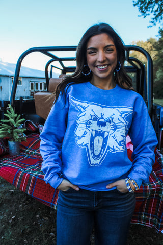 Wildcats Roar Graphic Sweatshirt • Heather Blue