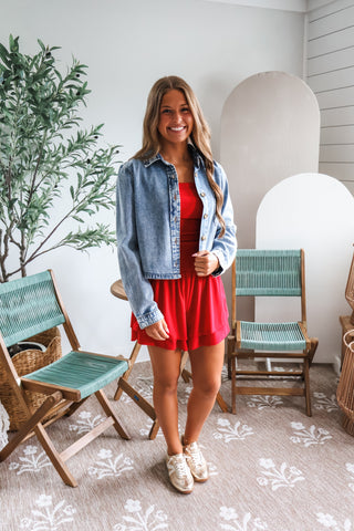 Ready Set Go Romper • Red
