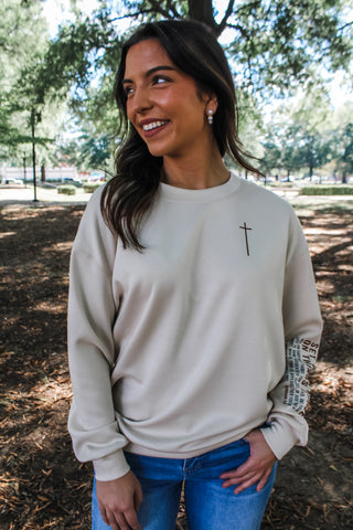 Set Your Mind On Things Above Scuba Graphic Sweatshirt • Oatmeal