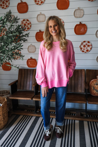 Sweet & Striped Pullover • Pink