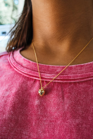 Sweet Strawberry Charm Necklace • Gold