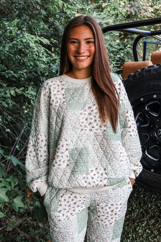 Harvest Wishes Quilted Pant Set • Sage