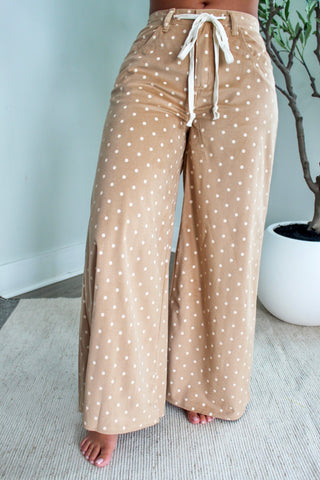 Delphi Polka Dot Pants • Camel