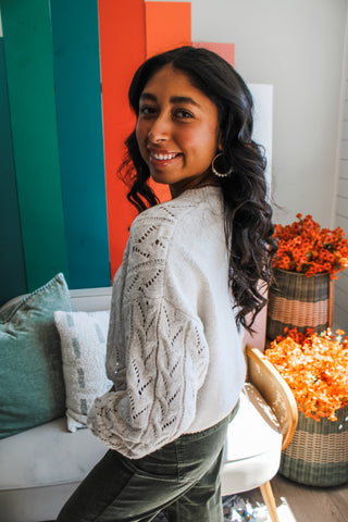 Cold Front Cable Sweater • Oatmeal - FINAL SALE