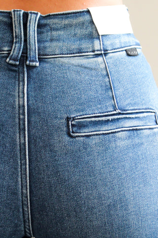 Perl Double Button Bootcut | Tummy Control • Medium Wash - FINAL SALE