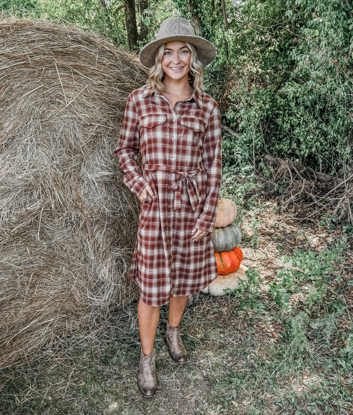 Plaid Perfection Shirtdress • Chocolate