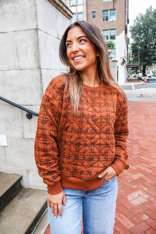 Pumpkin Harvest Plaid Pullover