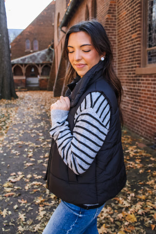 Classic Christmas Puffer Vest • Black