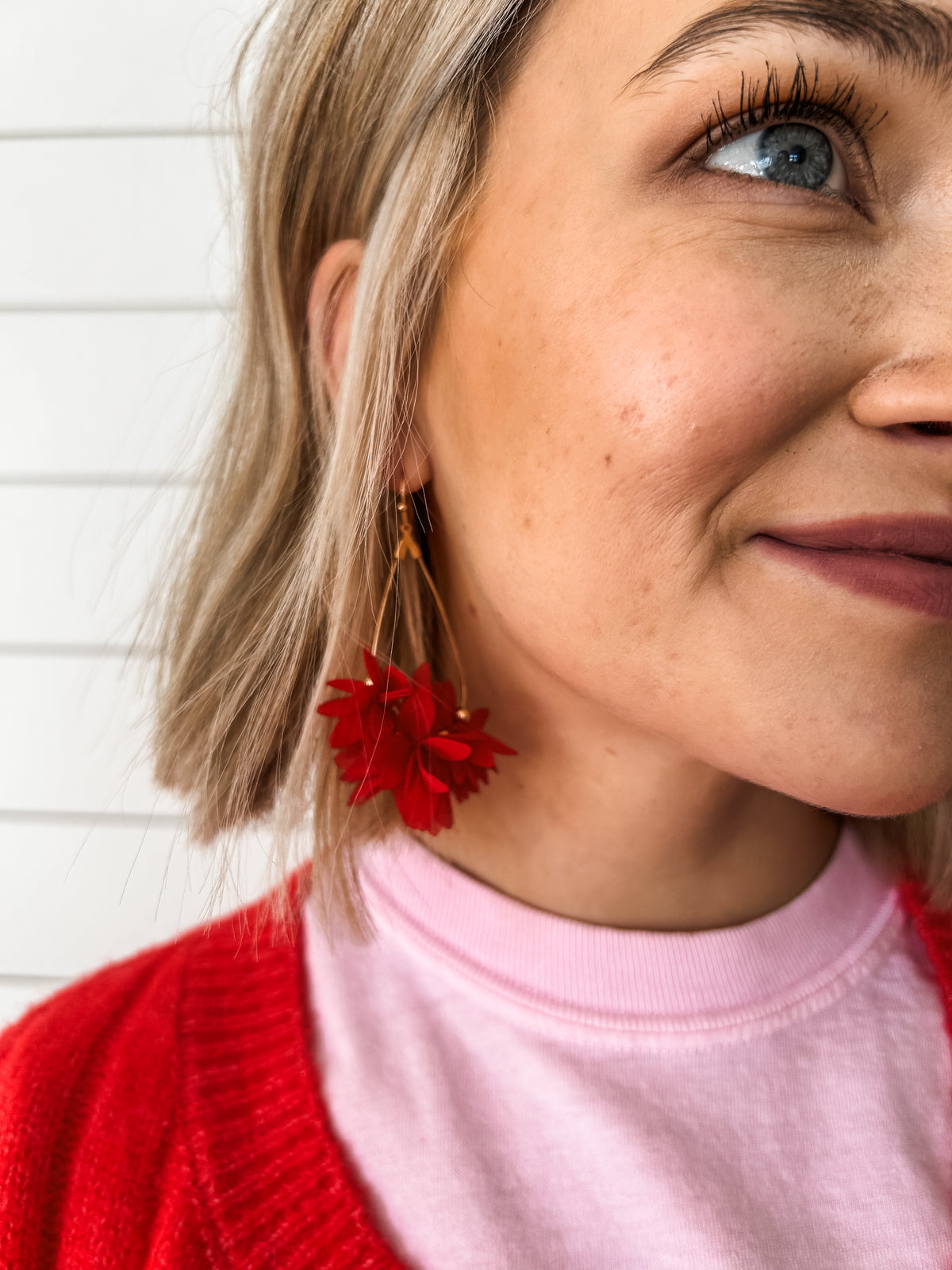 Love In Bloom Earrings • Red