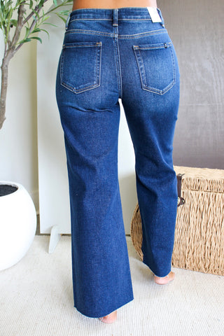 Shea Ankle Crop Wide Leg • Dark Wash