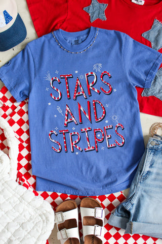 Stars & Stripes Graphic Tee • Royal Blue