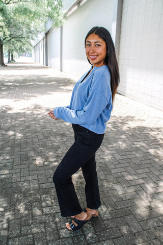 Fall Favorite Henley • Blue - FINAL SALE