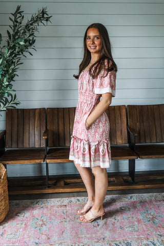 Sweet Promises Paisley Dress • Dusty Rose