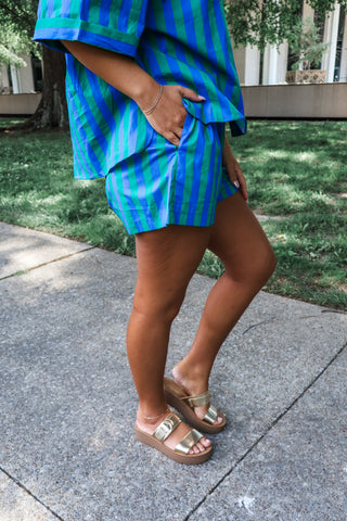 Vacay Vibes Short Set • Blue/Green