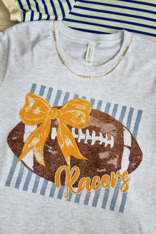 Team Spirit Racers Football Graphic Tee • Heather Grey - FINAL SALE