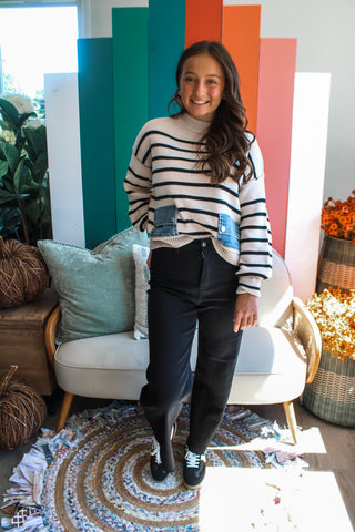 Modern Edge Denim Pocket Sweater - FINAL SALE