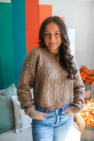 Cold Front Cable Sweater • Mocha