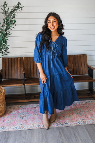 Denim Darling Ruffle Midi