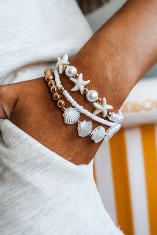 Seaside Charm Bracelet Set • White
