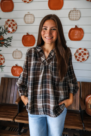 Farmhouse Frills Plaid • Brown Mix