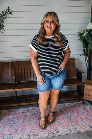 Cute & Carefree Stripes • Black - PLUS