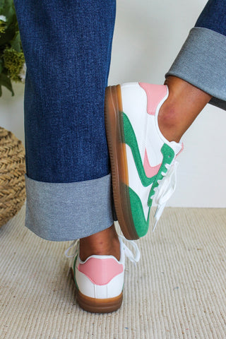 Good Vibes Sneaker • Green/Pink