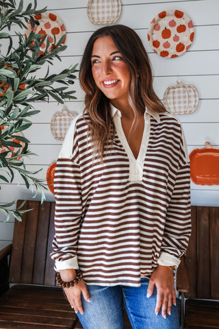 Fall Fireside Stripes • Brown