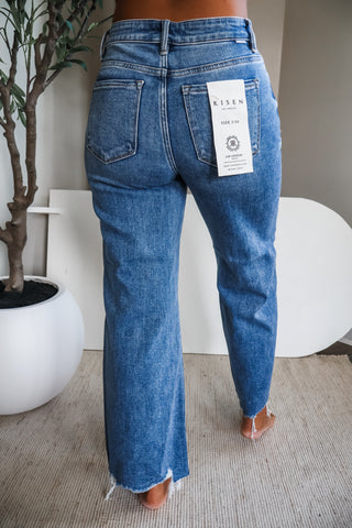 Lyla Distressed Wide Leg • Medium Wash