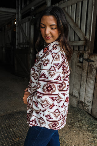 Wild West Aztec Shacket • Wine Multi