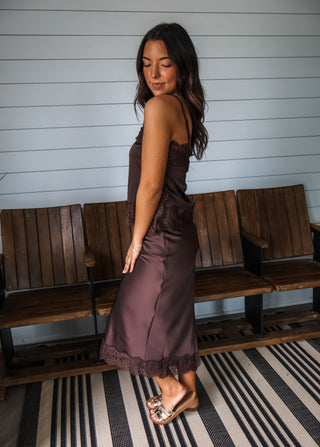 Romantic Edge Skirt Set • Dark Chocolate
