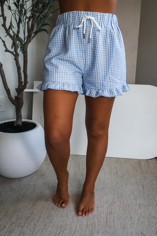Sweet Summer Gingham Shorts • Light Blue