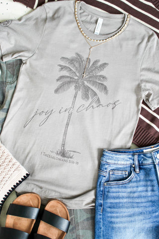 Joy In Chaos Graphic Tee • Heather Taupe
