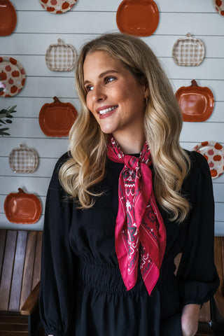 Floral Paisley Silk Scarf • Wine