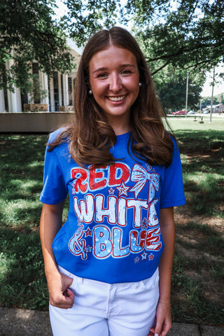Red White & Blue Graphic Tee • True Royal