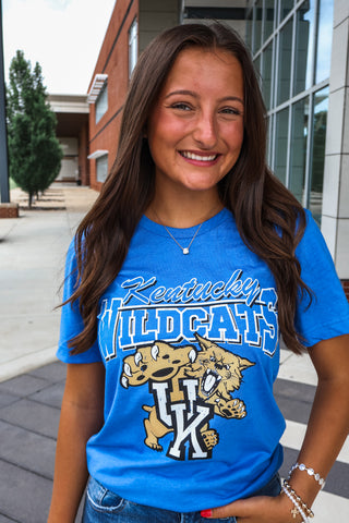 Vintage Wildcats Graphic Tee • Heather Blue