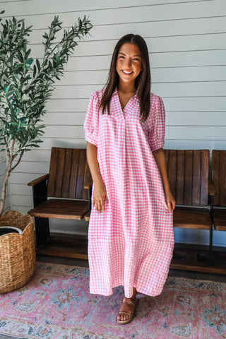 Pretty In Pink Gingham Dress