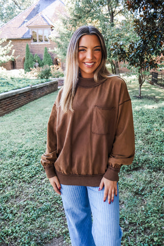 Out Of Pocket Pullover • Brown