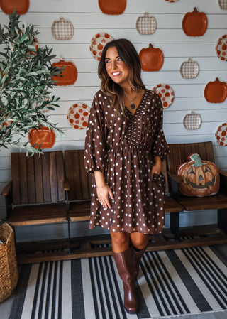 Polka Dot Darling Pocket Dress • Chocolate