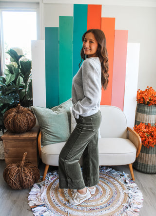 Preppy Feels Polo Sweater • Heather Grey - FINAL SALE