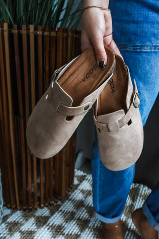 Bowen Buckle Clog • Taupe