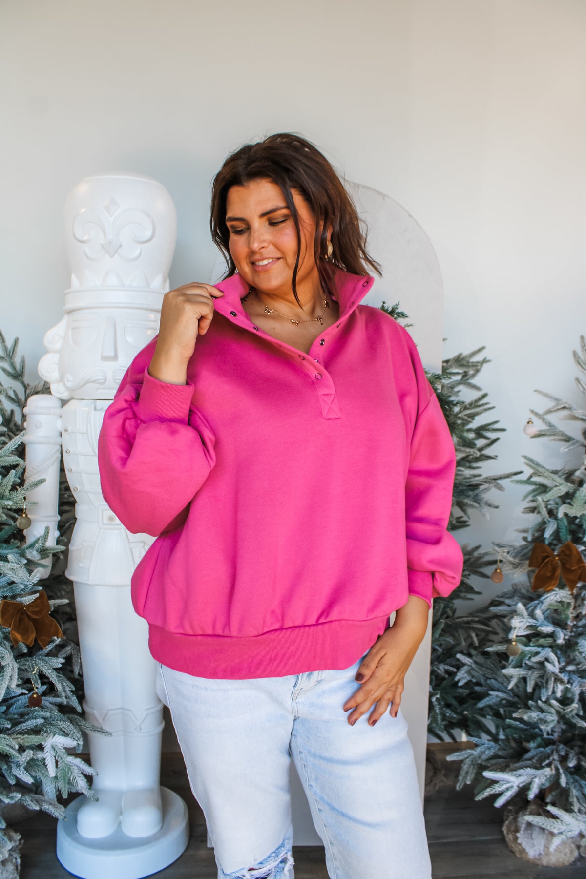 Comfort & Joy Pullover • Pink - PLUS