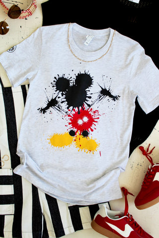 Believe In Magic Paint Splatter Graphic Tee • Red
