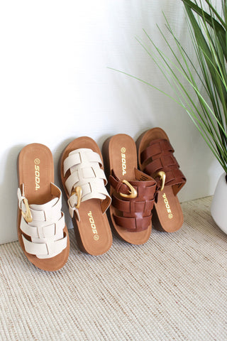 Penelope Buckle Strap Sandal • Ivory