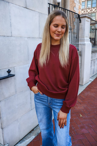 Laidback Luxe Pullover • Merlot