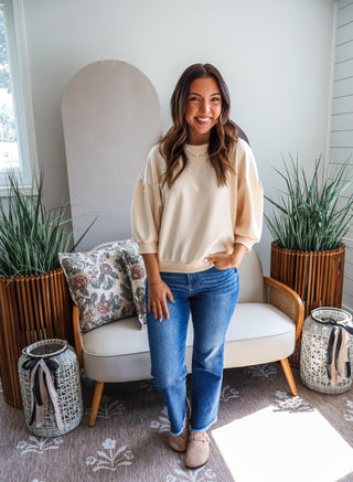Harper Puff Sleeve Pullover • Cream