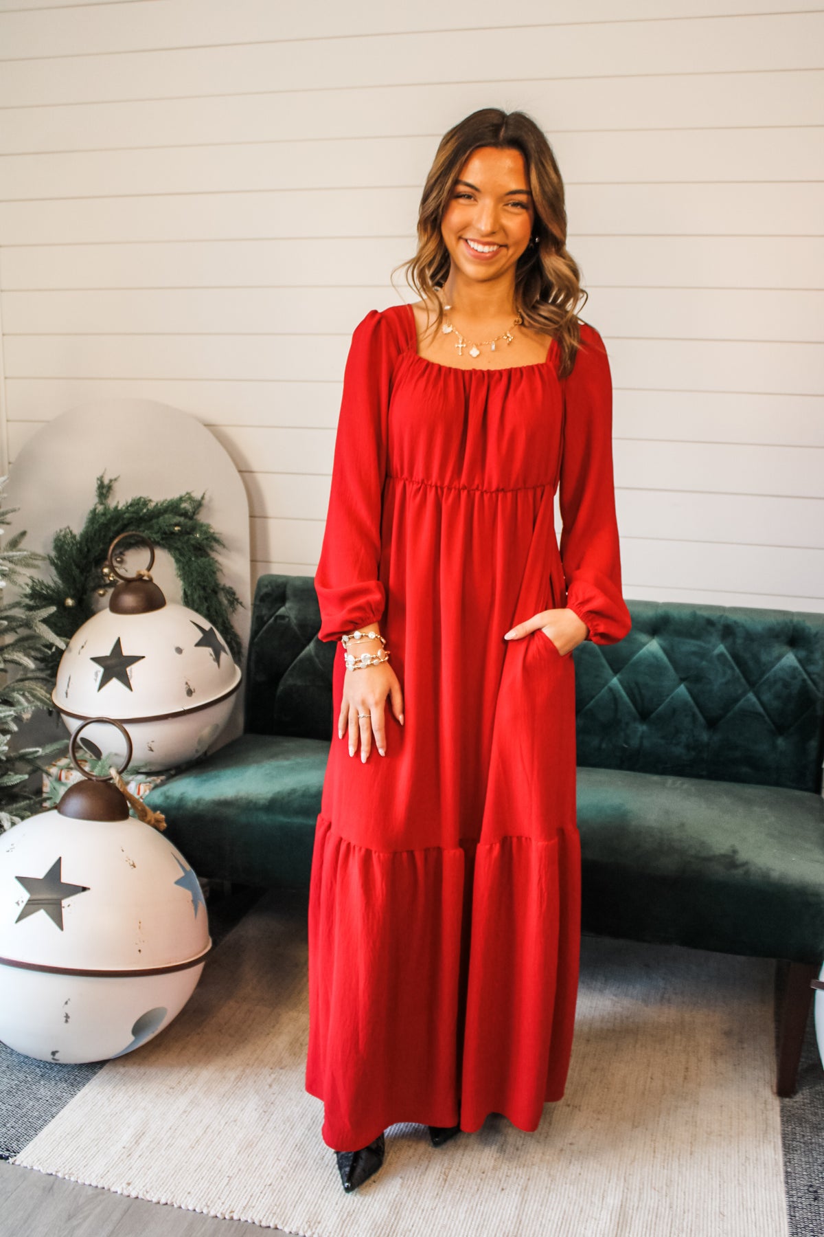 Radiant In Red Maxi Dress