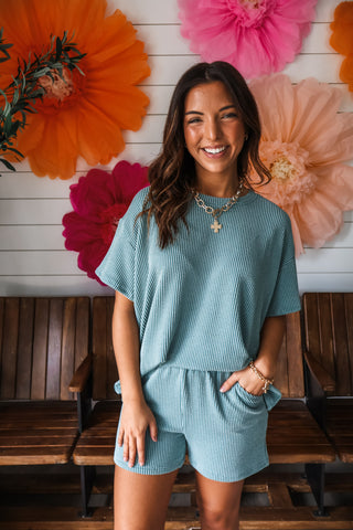 Somewhere Sunny Short Set • Dusty Jade