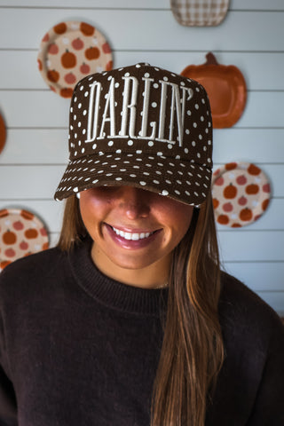 Darlin’ Polka Dot Trucker Hat • Cocoa