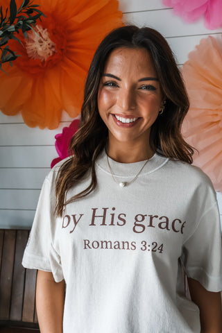 By His Grace Graphic Top • Beige